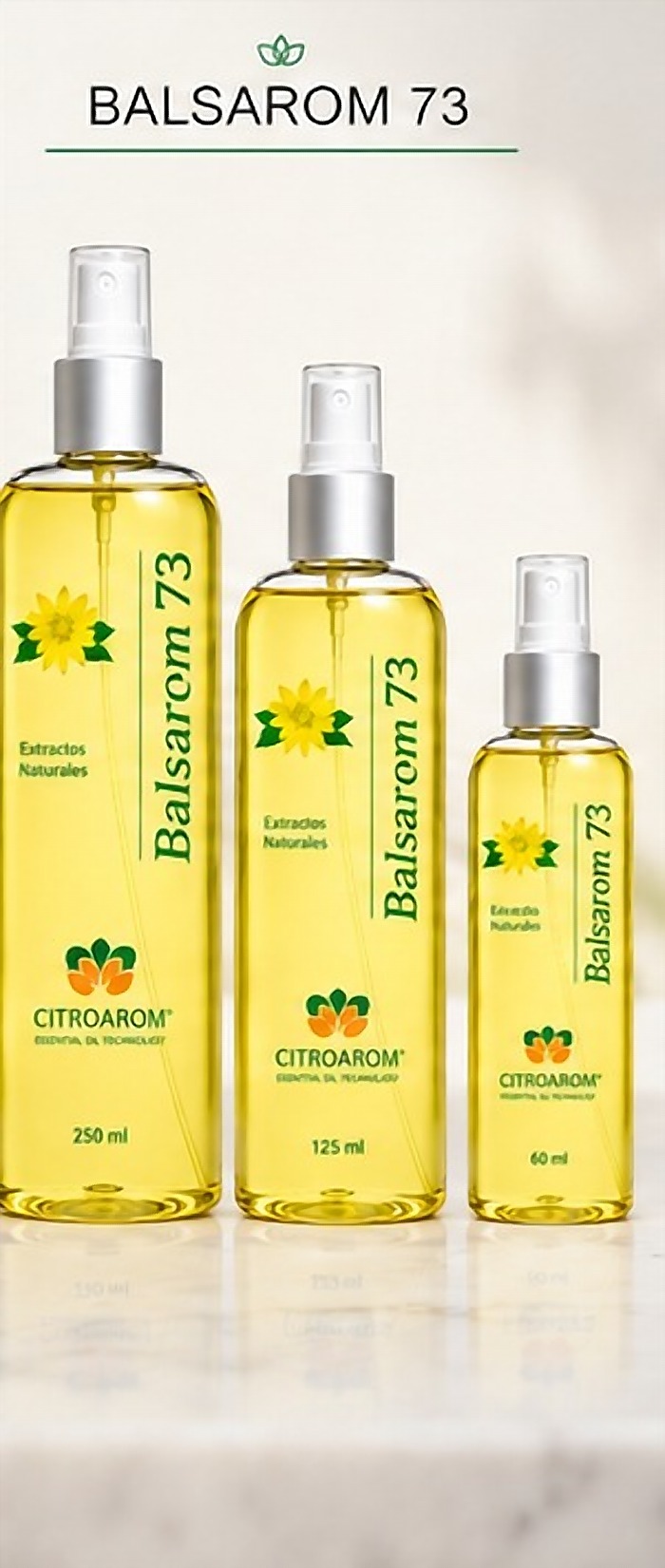 Balsarom 73: 250 ml, 125 ml and 60 ml sizes
